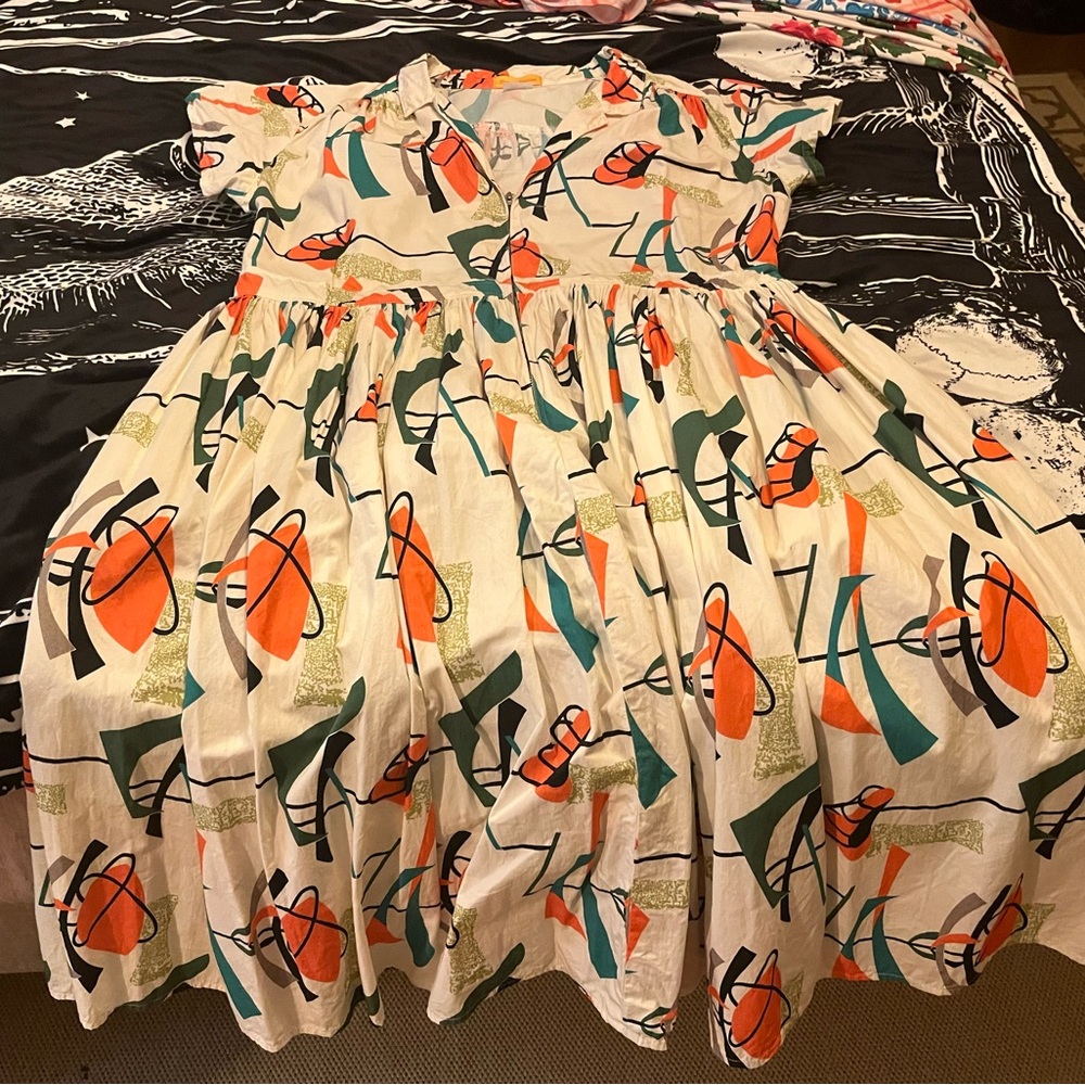 Bernie Dexter zip up pinup dress Size 3xl exc cond